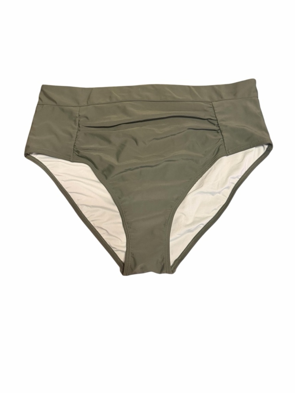 Cupshe Size XL High-Waist Bikini Bottoms in Olive Green